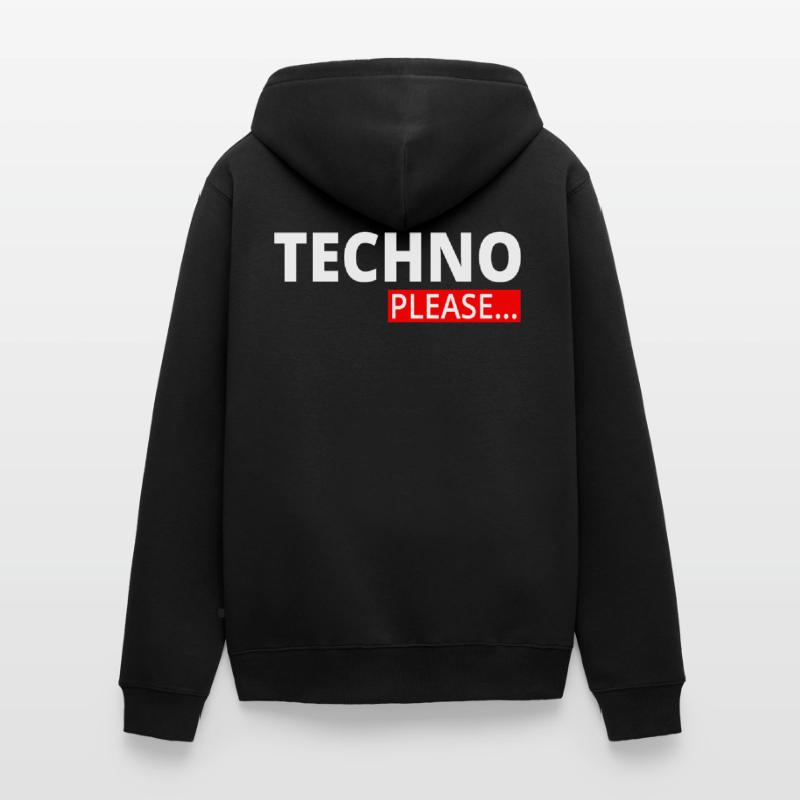 Techno - Techno musk - Rave - Techno please ... Unisex Premium Organic Zip Hoodie