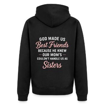 Best Friend Forever Friendship Bestie BFF Squad - Unisex Premium Organic Zip Hoodie - black - Back - Nico (187cm)
