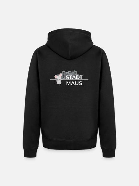Stadtmaus Skyline Geschenkidee - Unisex Premium Bio Zip Hoodie - Schwarz