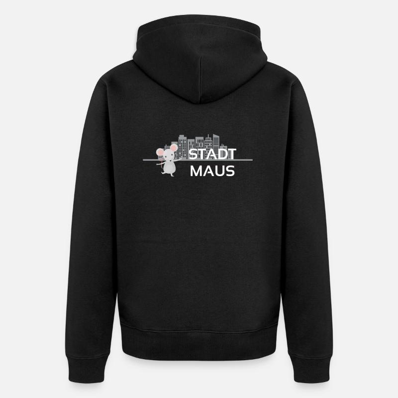 Stadtmaus Skyline Geschenkidee - Unisex Premium Bio Zip Hoodie - Schwarz