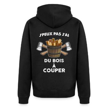 Mon Bûcheron de la saison - Veste à capuche bio Premium Unisexe - noir - Dos - Nico (187cm)