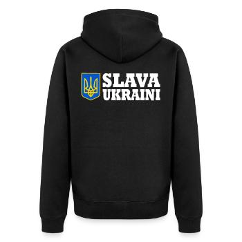 Slava ukraini - Veste à capuche bio Premium Unisexe - noir - Dos - Nico (187cm)