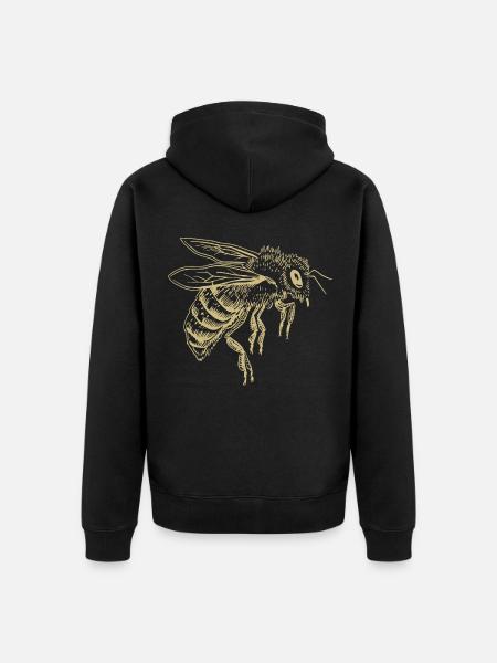 Bee - Beekeeper - Unisex Premium Organic Zip Hoodie - black