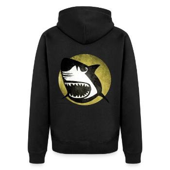 Requin Vintage - Veste à capuche bio Premium Unisexe - noir - Dos - Nico (187cm)
