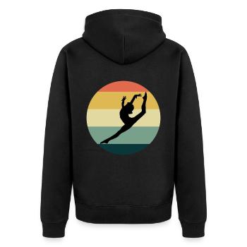 Gymnastique artistique Floor Gymnast Vintage Retro - Veste à capuche bio Premium Unisexe - noir - Dos - Nico (187cm)