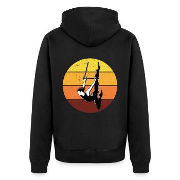 Static Trapeze Artist Circus Gymnastics Vintage - Unisex Premium Organic Zip Hoodie - black - Back - Nico (187cm)