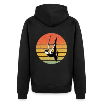 Static Trapeze Artist Circus Gymnastics Vintage - Unisex Premium Organic Zip Hoodie - black - Back - Nico (187cm)