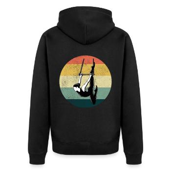 Static Trapeze Artist Circus Gymnastics Vintage - Unisex Premium Organic Zip Hoodie - black - Back - Nico (187cm)