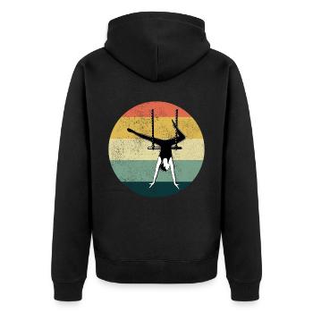 Static Trapeze Artist Circus Gymnastics Vintage - Unisex Premium Organic Zip Hoodie - black - Back - Nico (187cm)