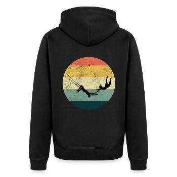 Flying Trapeze Artist Circus Gymnastics Vintage - Unisex Premium Organic Zip Hoodie - black - Back - Nico (187cm)