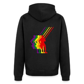Saut à la perche Saut de saut Athlétisme coloré - Veste à capuche bio Premium Unisexe - noir - Dos - Nico (187cm)