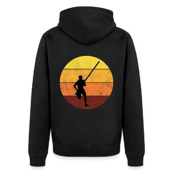 Saut à la perche vintage Saut à la perche Athlétisme - Veste à capuche bio Premium Unisexe - noir - Dos - Nico (187cm)