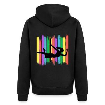 Pole Sport Dance Dancer Competition Acrobatics - Unisex Premium Organic Zip Hoodie - black - Back - Nico (187cm)