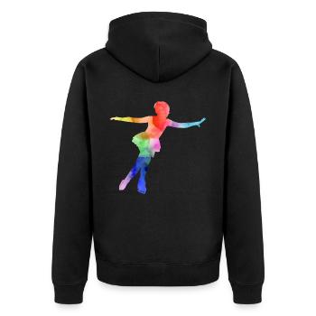Eiskunstlauf Eiskunstlauf Schlittschuh Schlittschuh Tanz Wintersport - Unisex Premium Bio Zip Hoodie - Schwarz - Hinten - Nico (187cm)