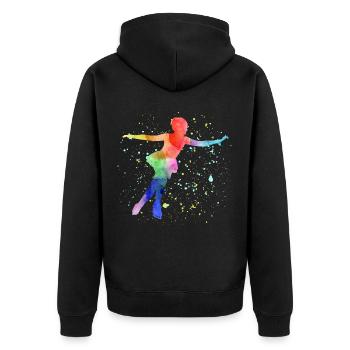 Eiskunstlauf Eiskunstlauf Schlittschuh Schlittschuh Tanz Wintersport - Unisex Premium Bio Zip Hoodie - Schwarz - Hinten - Nico (187cm)