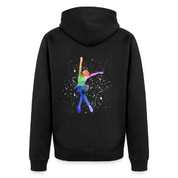 Eiskunstlauf Eiskunstlauf Schlittschuh Schlittschuh Tanz Wintersport - Unisex Premium Bio Zip Hoodie - Schwarz - Hinten - Nico (187cm)