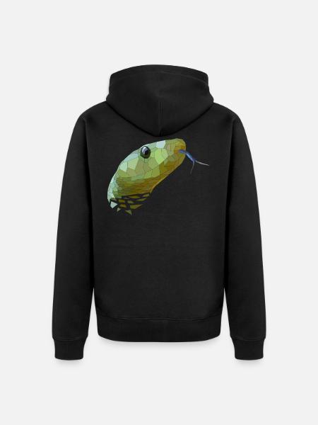 Snake Geometric Low Poly - Unisex Premium Organic Zip Hoodie - black