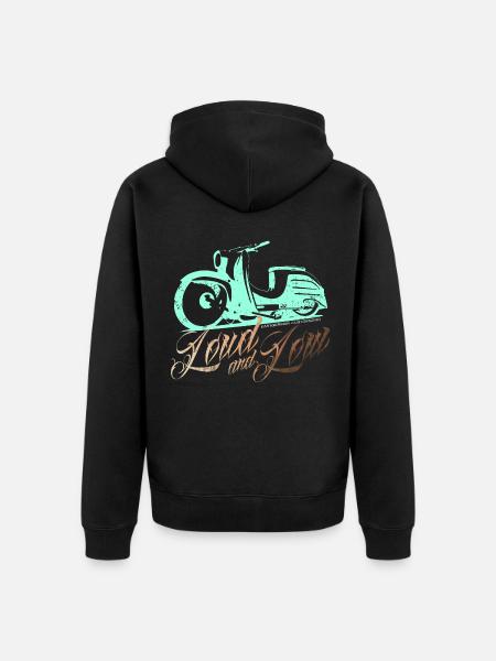 Simson Schwalbe KR51 - Loud and Low - Unisex Premium Bio Zip Hoodie - Schwarz