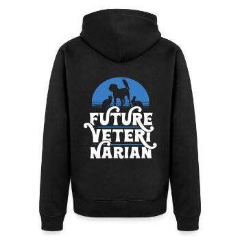 Future Veterinarian - Unisex Premium Organic Zip Hoodie - black - Back - Nico (187cm)