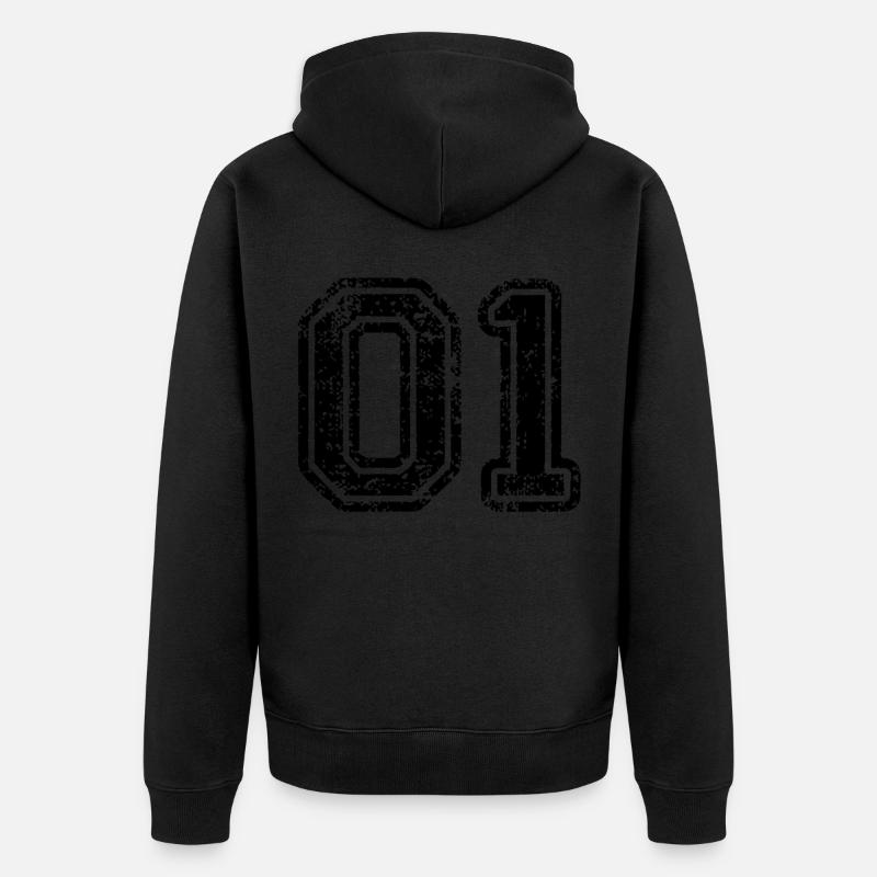 01 - Veste à capuche bio Premium Unisexe - noir