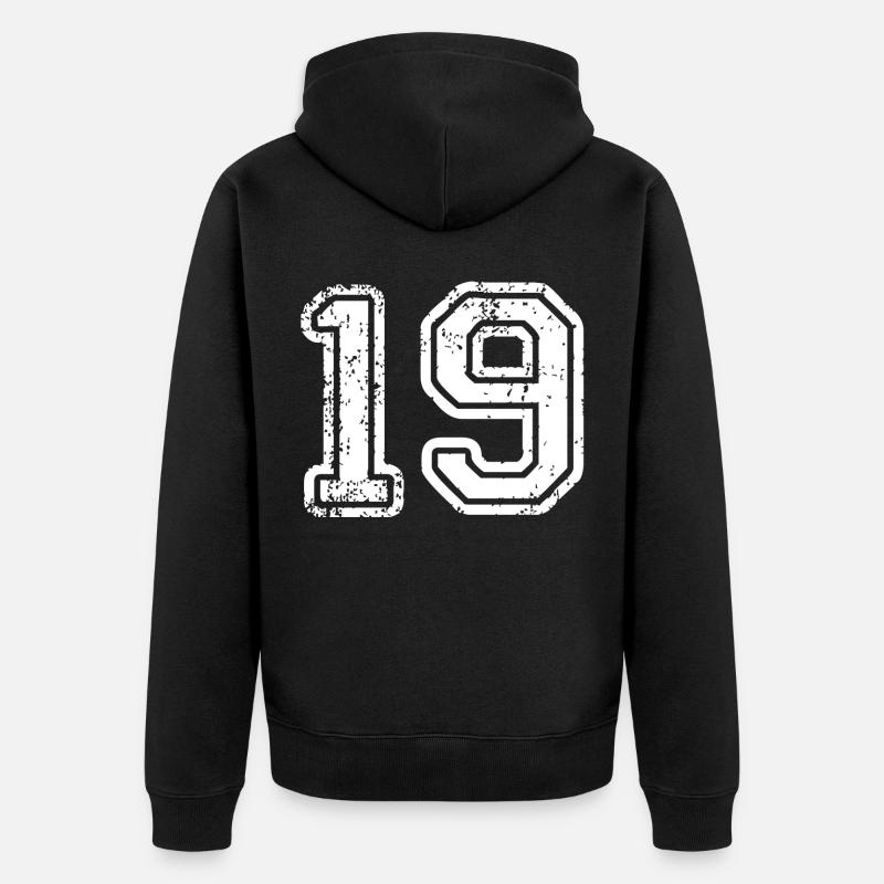 19 - Unisex Premium Bio Zip Hoodie - Schwarz