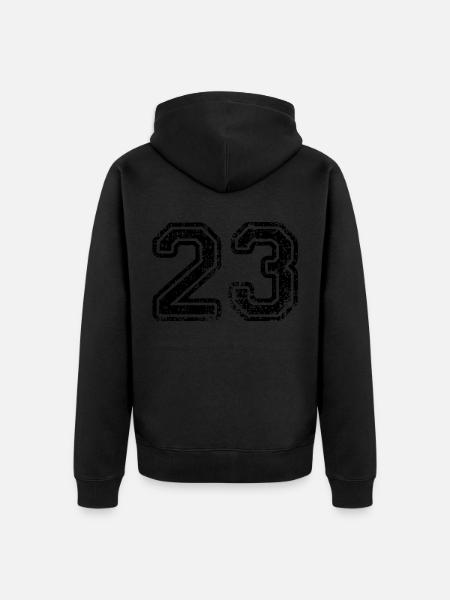 23 - Unisex Premium Organic Zip Hoodie - black