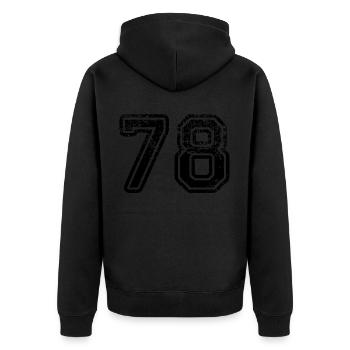 78 - Unisex Premium Organic Zip Hoodie - black - Back - Nico (187cm)