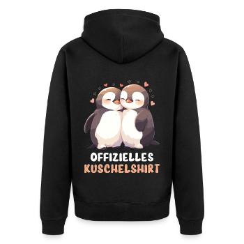 Chemise Câline Officielle Pingouins Amour Coeur Doux - Veste à capuche bio Premium Unisexe - noir - Dos - Nico (187cm)