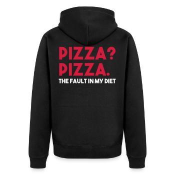 PIZZA? PIZZA. La faille dans mon régime - Veste à capuche bio Premium Unisexe - noir - Dos - Nico (187cm)