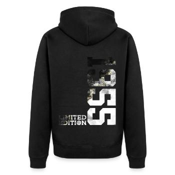71E ANNIVERSAIRE ÉDITION LIMITÉE 1955 - Veste à capuche bio Premium Unisexe - noir - Dos - Nico (187cm)