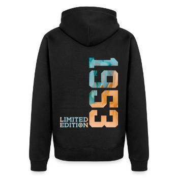 73RD BIRTHDAY LIMITED EDITION 1953 - Unisex Premium Organic Zip Hoodie - black - Back - Nico (187cm)