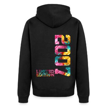 19E ANNIVERSAIRE ÉDITION LIMITÉE 2007 - Veste à capuche bio Premium Unisexe - noir - Dos - Nico (187cm)