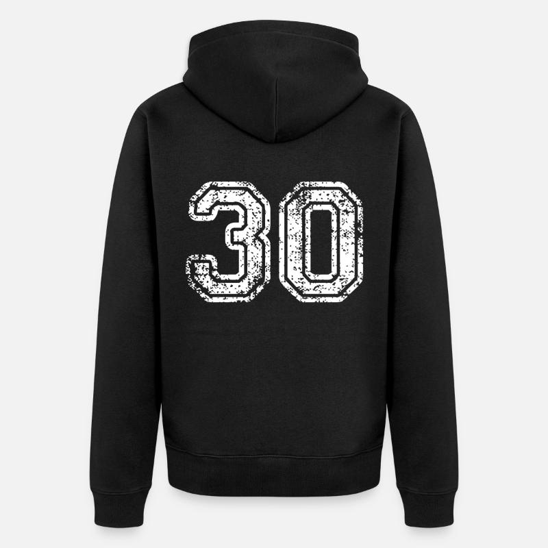 30 - Unisex Premium Bio Zip Hoodie - Schwarz