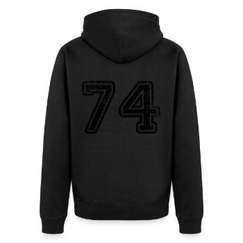 74 - Unisex Premium Bio Zip Hoodie - Schwarz - Hinten - Nico (187cm)