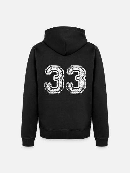 33 - Unisex Premium Organic Zip Hoodie - black