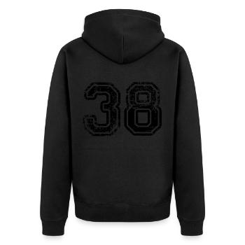 38 - Unisex Premium Organic Zip Hoodie - black - Back - Nico (187cm)