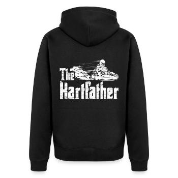 The Kartfather Kart racing & Kartfahrer Motorsport - Unisex Premium Organic Zip Hoodie - black - Back - Nico (187cm)