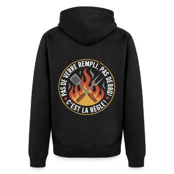 BBQ Apéro Cadeau Barbecue Humour - Veste à capuche bio Premium Unisexe - noir - Dos - Nico (187cm)