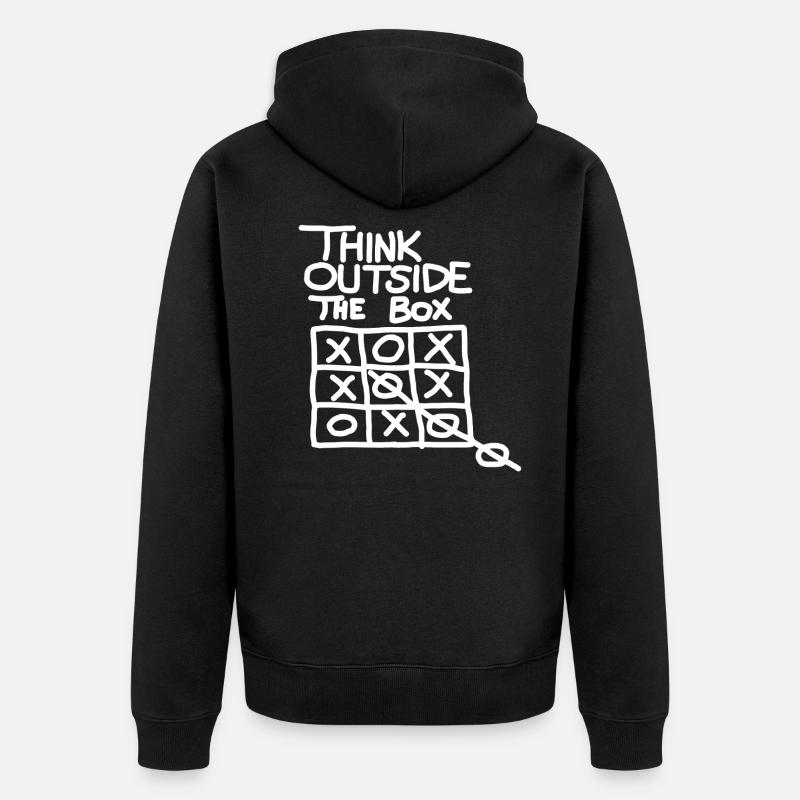 Think Outside the Box - Unisex Premium Bio Zip Hoodie - Schwarz