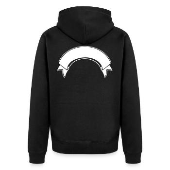 Banner Bogen gebogen Flagge Fahne rund - Unisex Premium Bio Zip Hoodie - Schwarz - Hinten - Nico (187cm)