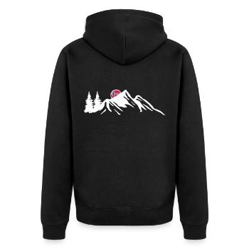 Norwegen Norweger Skandinavien - Unisex Premium Bio Zip Hoodie - Schwarz - Hinten - Nico (187cm)