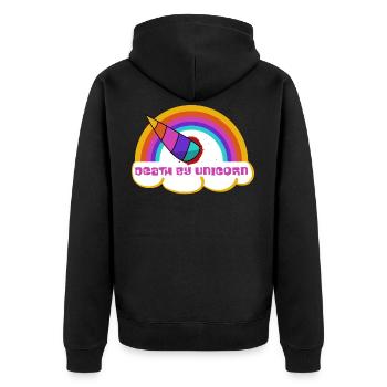 La mort par la licorne - Veste à capuche bio Premium Unisexe - noir - Dos - Nico (187cm)