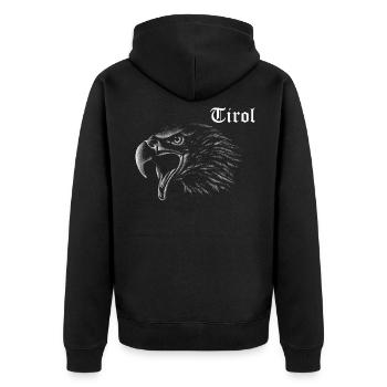 Tirol - Unisex Premium Bio Zip Hoodie - Schwarz - Hinten - Nico (187cm)