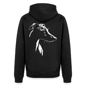 Whippet Silhouette Greyhounds Dog Dogs Wilsigns - Unisex Premium Organic Zip Hoodie - black - Back - Nico (187cm)
