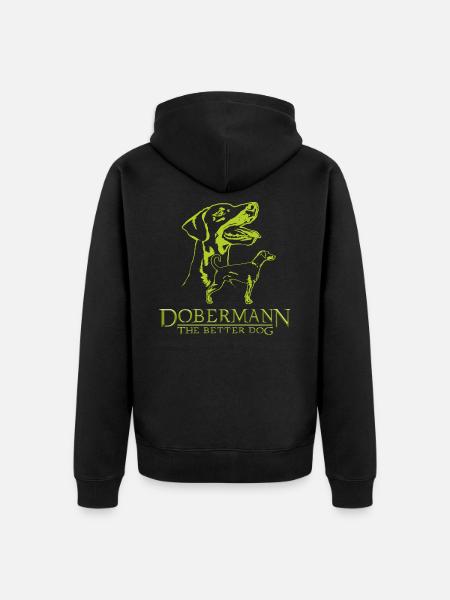Dobermann TheBetterDog - Unisex Premium Bio Zip Hoodie - Schwarz