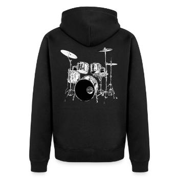 Drums argent - Veste à capuche bio Premium Unisexe - noir - Dos - Nico (187cm)