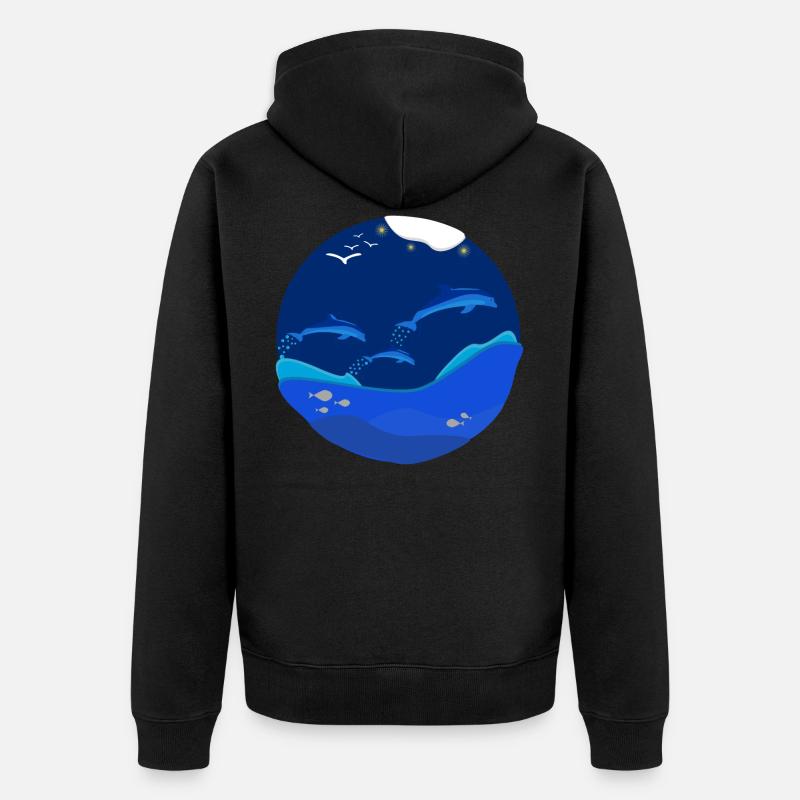 dauphins - Veste à capuche bio Premium Unisexe - noir