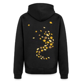 feuilles d'automne - Veste à capuche bio Premium Unisexe - noir - Dos - Nico (187cm)