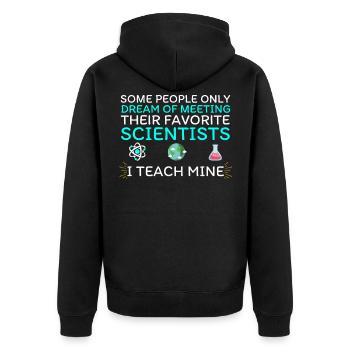 Wissenschaft Lehrer Shirt | Lieblingswissenschaftler - Unisex Premium Bio Zip Hoodie - Schwarz - Hinten - Nico (187cm)