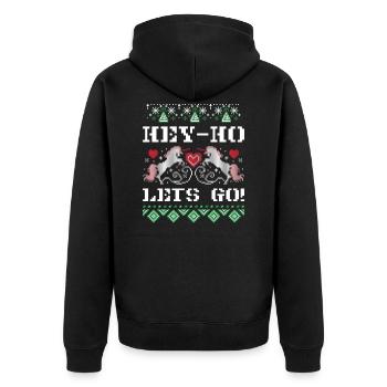 laid chandail de Noël avec licorne - Veste à capuche bio Premium Unisexe - noir - Dos - Nico (187cm)